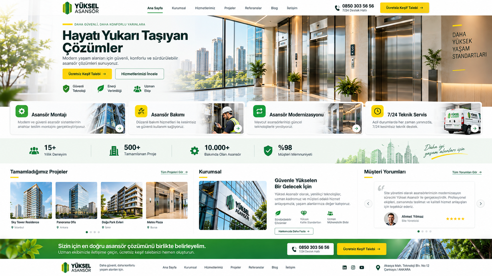 Yüksel Asansör · Yeşil Sarı Premium